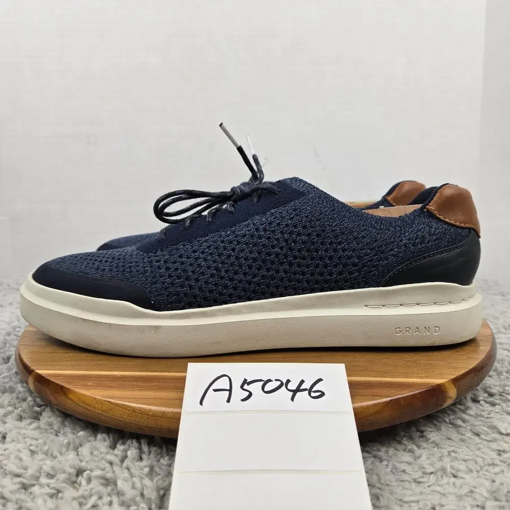 Cole Haan Mens 11.5M GrandPro Stitchlite Navy Blue Knit Casual Lace Up Sneaker